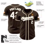 Custom Name and Number Authentic Baseball Jersey - Personalized Brown White-Cream Team Jersey Personalized Brown White-Cream