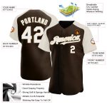 Personalized Baseball Jersey - Brown and Cream Raglan Sleeves Design Personalized Brown White-Cream Raglan Sleeves Baseball