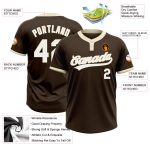 Personalized Unisex Softball Jersey - Brown White-Cream Two-Button Design Personalized Brown White-Cream Two-Button Unisex