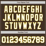 Custom Name and Number Personalized Authentic Baseball Jersey - Brown and White Gold Design Personalized Brown White-Gold