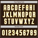 Custom Name and Number Baseball Jersey in Brown White-Gold - Authentic Raglan Sleeves Design Personalized Brown White-Gold