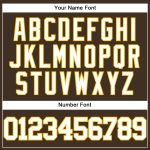 Customizable Brown and White Gold Baseball Jersey for Men, Women, or Kids Personalized Brown White-Gold Baseball Jersey 3
