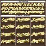 Customizable Brown and White Gold Baseball Jersey for Men, Women, or Kids Personalized Brown White-Gold Baseball Jersey 3