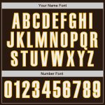 Personalized Baseball Jersey for Kids in Brown and White-Gold, Size 4 Personalized Brown White-Gold Baseball Jersey 4