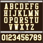 Personalized Brown White Gold Varsity Letterman Bomber Jacket Full-Snap 2 Personalized Brown White-Gold Bomber Full-Snap