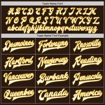 Custom Team Name Number Bomber Jacket Brown White Gold Full-Snap Varsity Letterman Personalized Brown White-Gold Bomber Full-Snap