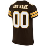Custom Personalized Authentic Football Jersey with Name and Number - Brown White Gold Mesh Design Personalized Brown White-Gold