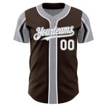 Customizable Team Jersey with Personalized Name and Number - Brown White Gray Authentic Baseball Jersey in 3 Colors Personalized