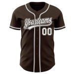 Personalized Authentic Baseball Jersey - Brown White Gray Color Combination Personalized Brown White-Gray Authentic Baseball