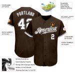 Custom Name and Number Authentic Baseball Jersey - Personalized Brown White-Gray Team Jersey Personalized Brown White-Gray