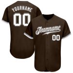 Custom Name and Number Authentic Baseball Jersey - Personalized Brown White-Gray Team Jersey Personalized Brown White-Gray