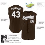 Custom Name and Number Personalized Baseball Jersey - Brown White-Gray Sleeveless Authentic Team Apparel Personalized Brown