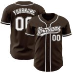 Personalized Gray White Brown Baseball Jersey for Men and Women - Customizable Team Apparel Personalized Brown White-Gray