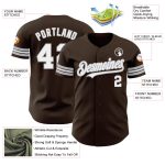 Custom Brown Gray White Baseball Jersey for Kids or Adults - Personalized Design Personalized Brown White-Gray Baseball Jersey