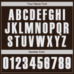 Personalized Baseball Jersey for Kids - Brown and Gray Design, Size 4 Personalized Brown White-Gray Baseball Jersey 4