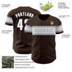 Personalized Baseball Jersey for Kids - Brown and Gray Design, Size 4 Personalized Brown White-Gray Baseball Jersey 4