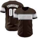 Personalized Baseball Jersey for Kids - Brown and Gray Design, Size 4 Personalized Brown White-Gray Baseball Jersey 4