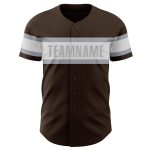 Personalized Baseball Jersey for Kids - Brown and Gray Design, Size 4 Personalized Brown White-Gray Baseball Jersey 4