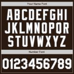 Personalized Varsity Letterman Jacket in Brown White-Gray Full-Snap Design Personalized Brown White-Gray Bomber Full-Snap