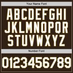 Custom Personalized Sleeveless Baseball Jersey with Brown White and Old Gold Colors - Team Name and Number Personalized Brown