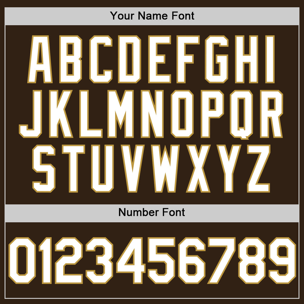 Personalized Brown White-Old Gold Authentic Sleeveless Baseball Jersey Team Custom Name and Number Custom Personalized Sleeveless Baseball Jersey with Brown White and Old Gold Colors - Team Name and Number Personalized Brown - Image 4