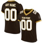 Personalized Brown White Old Gold Mesh Football Jersey for Men and Women Personalized Brown White-Old Gold Mesh Football