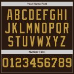 Customizable Brown White Gold Pinstripe Baseball Jersey with Name and Number - Authentic Split Fashion تصميم Personalized