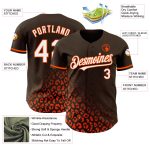 Personalized Leopard Print Fade Baseball Jersey - Brown White Orange Fashion Style Personalized Brown White-Orange 3D Leopard
