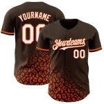 Custom Leopard Print Baseball Jersey with Personalized Name and Number - Brown White Orange 3D Pattern Fashion Design Personalized