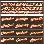 Custom Name and Number Authentic Baseball Jersey - Personalized Brown and White-Orange Team Jersey Personalized Brown White-Orange