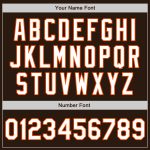 Custom Baseball Jersey with Personalized Name and Number - Brown White-Orange Authentic Raglan Sleeves Personalized Brown