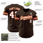 Personalized Brown White Orange Baseball Jersey - Custom Team Sports Apparel Personalized Brown White-Orange Baseball Jersey