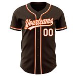 Personalized Baseball Jersey in Brown and White-Orange Colors for Adults - Custom Number 3 Personalized Brown White-Orange