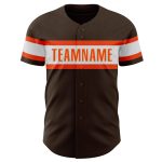 Custom Baseball Jersey in Brown White Orange for Kids - Size 4 Personalized Brown White-Orange Baseball Jersey 4