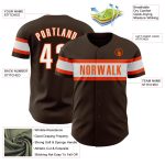 Custom Baseball Jersey in Brown White Orange for Kids - Size 4 Personalized Brown White-Orange Baseball Jersey 4