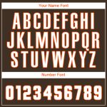 Personalized Orange White Brown Baseball Jersey for Men and Women, Custom Name & Number Personalized Brown White-Orange Baseball