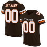 Custom brown, white and orange mesh football jersey