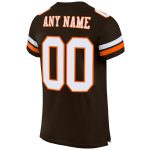 Personalized Mesh Football Jersey in Brown and White-Orange for Custom Team Apparel Personalized Brown White-Orange Mesh