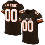 Personalized Mesh Football Jersey in Brown and White-Orange for Custom Team Apparel Personalized Brown White-Orange Mesh