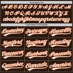 Custom Name Number Unisex Softball Jersey - Personalized Brown White-Orange Two-Button Team Apparel Personalized Brown White-Orange