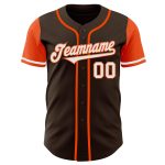 Personalized Two Tone Brown White-Orange Baseball Jersey for Men and Women Personalized Brown White-Orange Two Tone Baseball