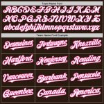 Custom Authentic Baseball Jersey with Name and Number - Personalized Brown White Pink 3-Color Arm Shapes Personalized Brown