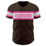 Personalized Brown and Pink Baseball Jersey for Women and Girls Personalized Brown White-Pink Baseball Jersey 2