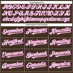 Personalized Baseball Jersey for Kids - Brown and White with Pink Trim Personalized Brown White-Pink Baseball Jersey