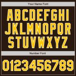 Custom Name Number Personalized Gold Pinstripe Baseball Jersey - Brown White Authentic Team Jersey Personalized Brown White