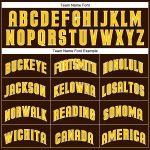 Personalized Gold White Brown Pinstripe Baseball Jersey for Men and Women Personalized Brown White Pinstripe Gold-White Baseball