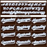 Custom Name Number Authentic Baseball Jersey Personalized Brown White Light Blue Pinstripe Personalized Brown White Pinstripe