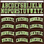 Custom Neon Green Personalized Basketball Jersey with Brown White Pinstripe - Authentic Team Name & Number Personalized Brown