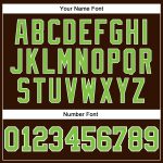 Custom Neon Green Personalized Basketball Jersey with Brown White Pinstripe - Authentic Team Name & Number Personalized Brown