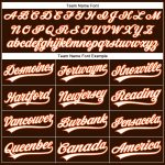 Custom Personalized Orange Brown White Pinstripe Baseball Jersey with Team Name and Number Personalized Brown White Pinstripe